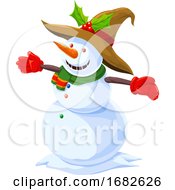 Poster, Art Print Of Christmas Snowman Illustration