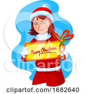 Poster, Art Print Of Merry Christmas Greeting Illustration