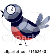 Blue And Red Christmas Bird
