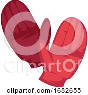Poster, Art Print Of Pair Of Red Gloves Simple