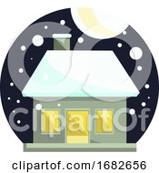 Poster, Art Print Of Simple House Covered In Snow