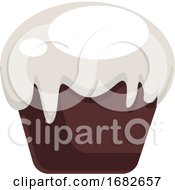 Poster, Art Print Of Dark Brown Cookie With White Topping