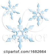 Poster, Art Print Of Three Snowflakes