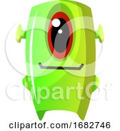 Poster, Art Print Of One Eyed Green Monster Illustration