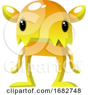 Poster, Art Print Of Yellow Monster With Small Eyes Illustration