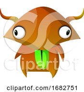 Poster, Art Print Of Brown Monster With Wide Eyes Illustration