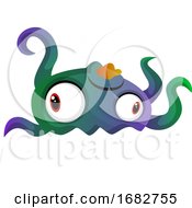 Weird Colorful Monster Meduza Illustration