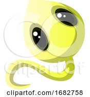 Poster, Art Print Of Smiling Yellow Monster With Big Cute Eyes Illustration