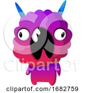 Purple Monster With Mouth Wide Opened Illustration