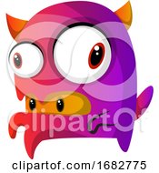Poster, Art Print Of Purple Monster With A Monster Inside His Mouth Illustration