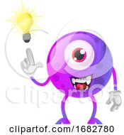 Purple Monster Have A Solution Illustration