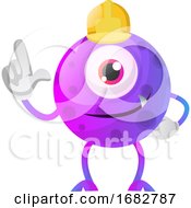 Construction Worker Purple Monster Illustration