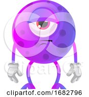 Poster, Art Print Of Bored One Eye Purple Monstre Illustration