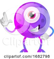 One Thumbs Up Purple Monster Illustration