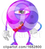 Poster, Art Print Of Sick Purple Monster With A Tongue Out Illustration