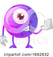 Purple Monster Holding Hand Illustration