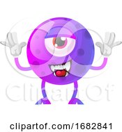 Purple Monster Posing For A Photo Illustration