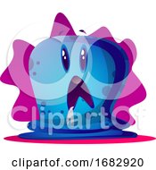 Scard Blue Cartoon Monster Illustartion by Morphart Creations