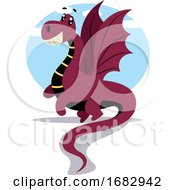 Poster, Art Print Of Purple Cartoon Dragon Illustartion