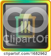 Poster, Art Print Of Delete Grey Square Icon Illustration With Yellow And Green Details On White Background