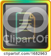 Poster, Art Print Of Notes Grey Square Icon Illustration With Yellow And Green Details On White Background