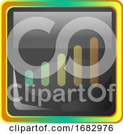 Poster, Art Print Of Network Grey Square Icon Illustration With Yellow And Green Details On White Background