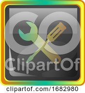 Poster, Art Print Of Settings Grey Icon Illustration With Multicolor Details On White Background