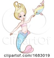 Poster, Art Print Of Mermaid And Fish Friend