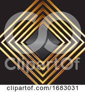 Abstact Background With Gold Diamond Frames