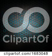 Grunge Metal Background With Hexagonal Pattern