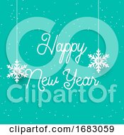 Poster, Art Print Of Happy New Year Background With Hanging Snowflakes