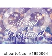 Decorative Christmas Text On Snowflake Background