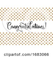 Poster, Art Print Of Congratulations Background With Gold Polka Dots