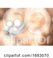 Poster, Art Print Of Christmas Baubles On Confetti Background