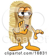 Clipart Picture Of A Scrub Brush Mascot Cartoon Character Whispering
