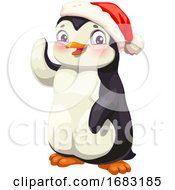 Poster, Art Print Of Cute Penguin Wearing A Santa Hat