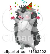 Poster, Art Print Of Cute Party Hedgehog