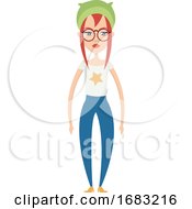 Girl With Green Hat Illustration