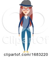 Poster, Art Print Of Woman With Hat Illustration