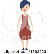Girl With Blue Hair Illustration