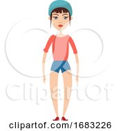 Girl With Brown Hair Illustration