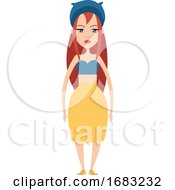 Poster, Art Print Of Girl With Long Hair Illustration