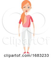 Girl In White Pants Illustration