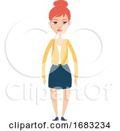 Poster, Art Print Of Girl In Yellow Blouse Illustration