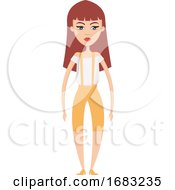 Girl In Yellow Pants Illustration
