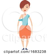 Poster, Art Print Of Girl With Blue Shoes Illustration