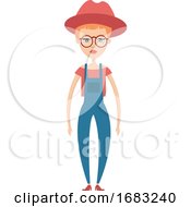 Girl In Jeans Illustration