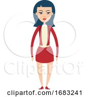 Girl In Red Outfit Illustration