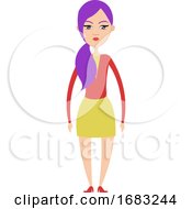 Girl With Purple Hair Illustration