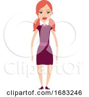Girl In Pink Dress Illustration by Morphart Creations